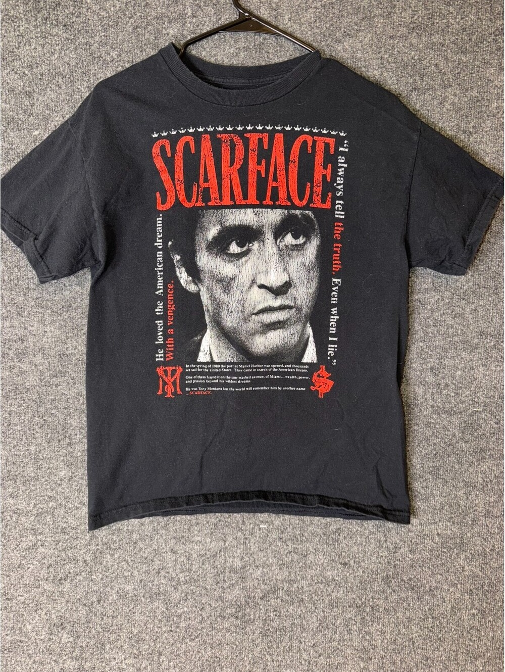 Scarface Movie T-Shirt Medium Black Tony Montana Al Pacino Quote Graphic Tee